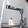Black/Silver/White Pull Down Bathroom Faucet, 360° Swivel Spout with Dual Spray Modes, Heavy Duty Brass G1/2 Connection