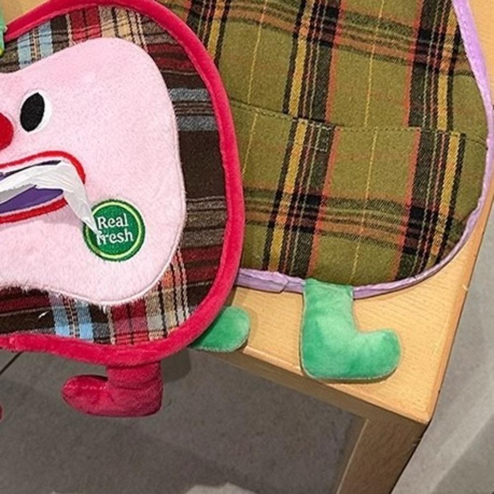 Plush Car Storage Bag Cartoon Hanging Tissue Bag Multi-Purpose Fruit Shape Tissue Box  Travel