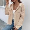 MIEGOFCE Autumn and Winter Corduroy Hooded Jacket Retro Cardigan European and American Pocket Drawstring Jacket Women S8911