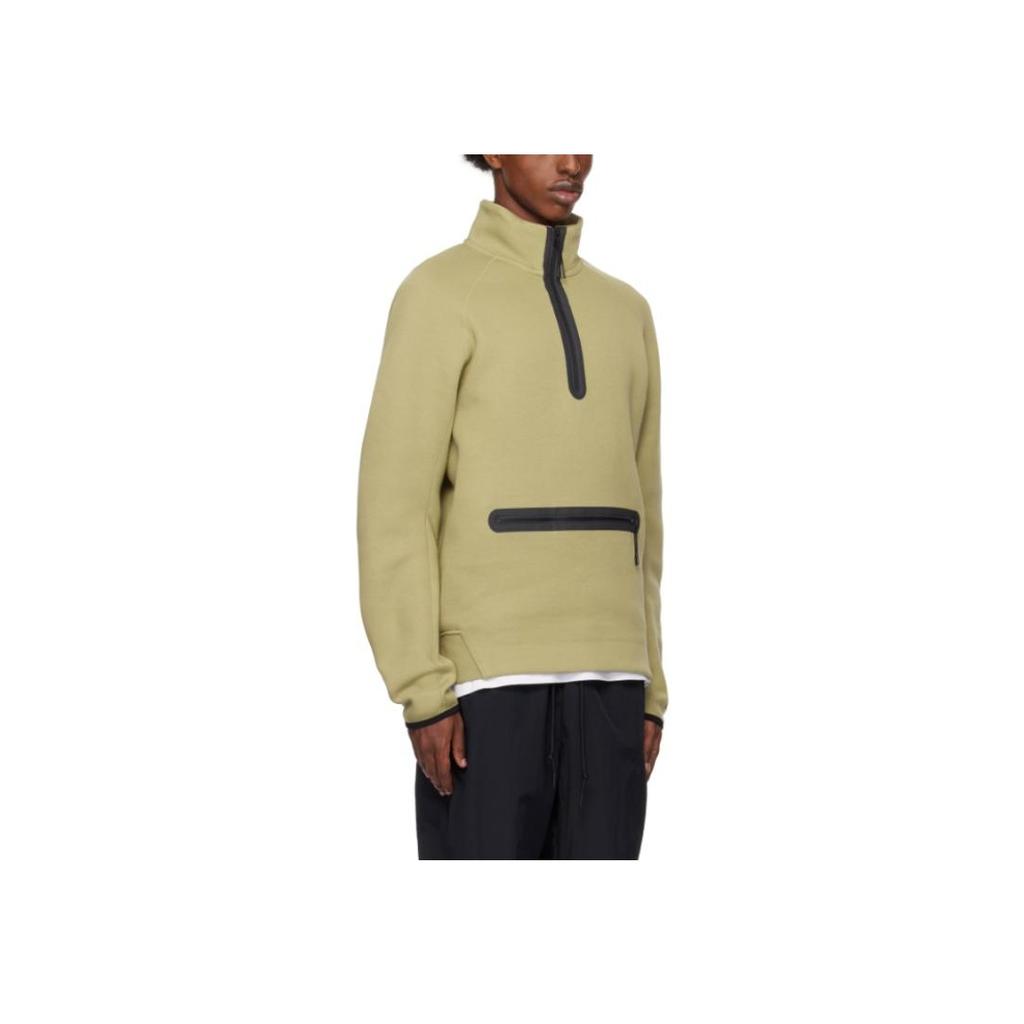 Nike Nsw Tech Half-Zip Fashion Comfortable Soft Pullover Stand Collar Sweatshirt Men Sweatshirt Olive FB7998-276