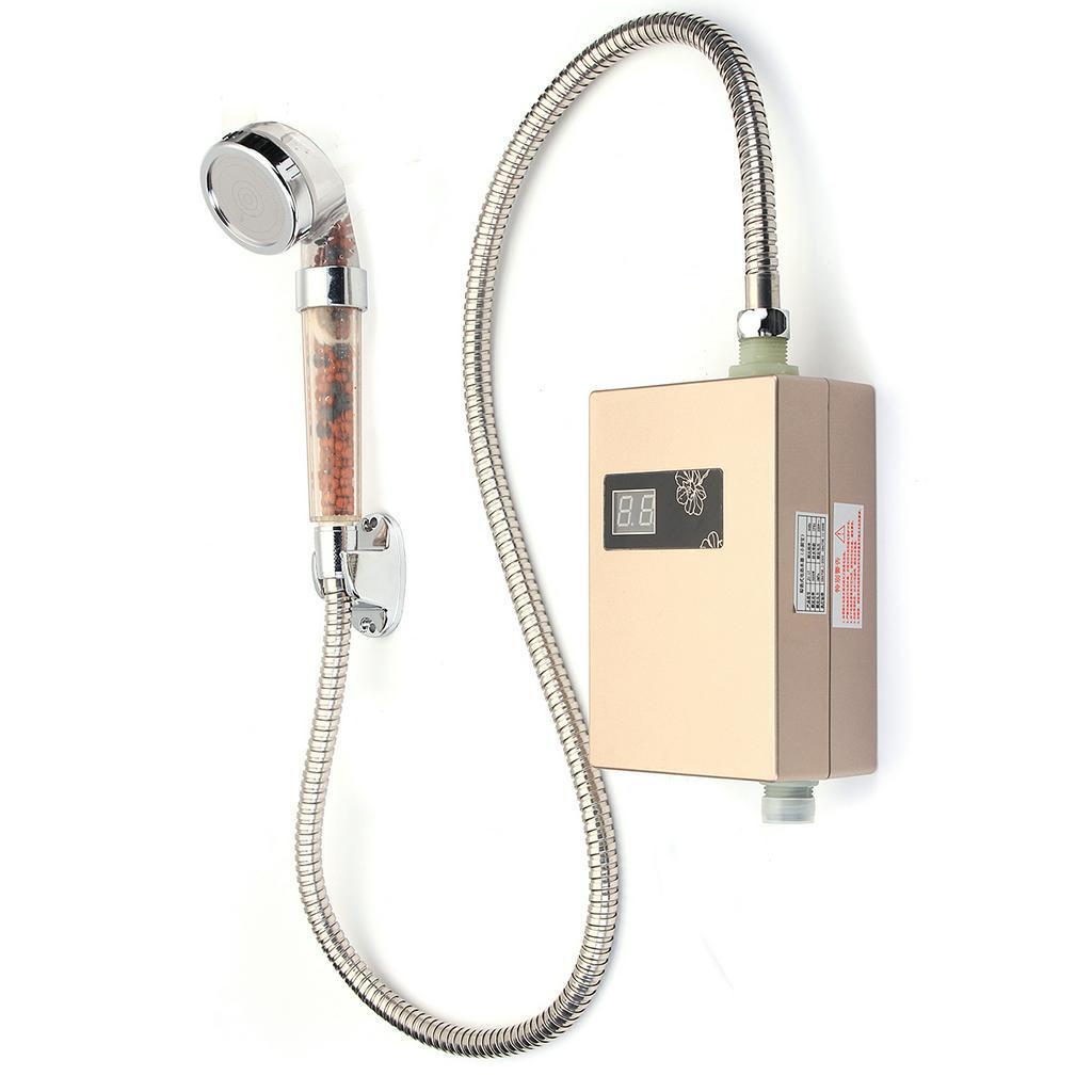220V Electric Hot Tankless Water Heater Bathroom Kitchen Instant Water Heater Temperature display Heating Shower Universal 3000W