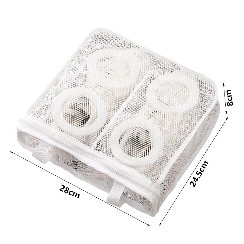 

Сумка для мытья обуви, портативный антидеформационный защитный органайзер для одежды, домашняя сумка для стирки обуви, сетчатая сумка для белья 28x24.5x8cm белый