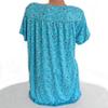Large Size, Floral Top, V-neck, T-shirt, Loose Fit, Short Sleeved, Printed T-shirt