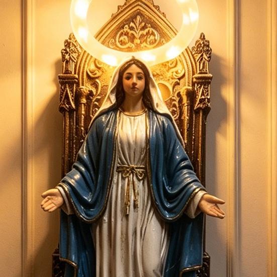 Resin Vintage Vegglampe Liten Vinget Engel/Jesus/Jomfru Maria Veggapplikasjon Middelaldersk Gotisk LED Veggdekor for Soverom Stue Gang