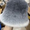 Winter dyed rabbit fur bucket hat autumn and winter thickened knitted warm fashionable Medela style casual basin hat