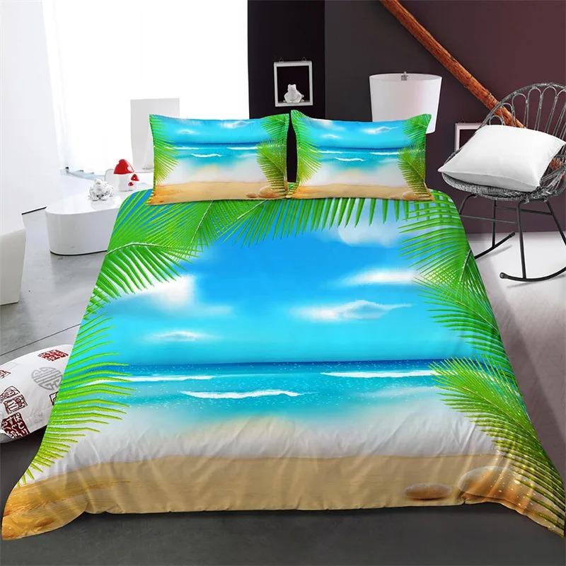 Beach Scenery Duvet Cover Summer Hawaii Landscape Bedding Set Twin Full King For Girl Boys M