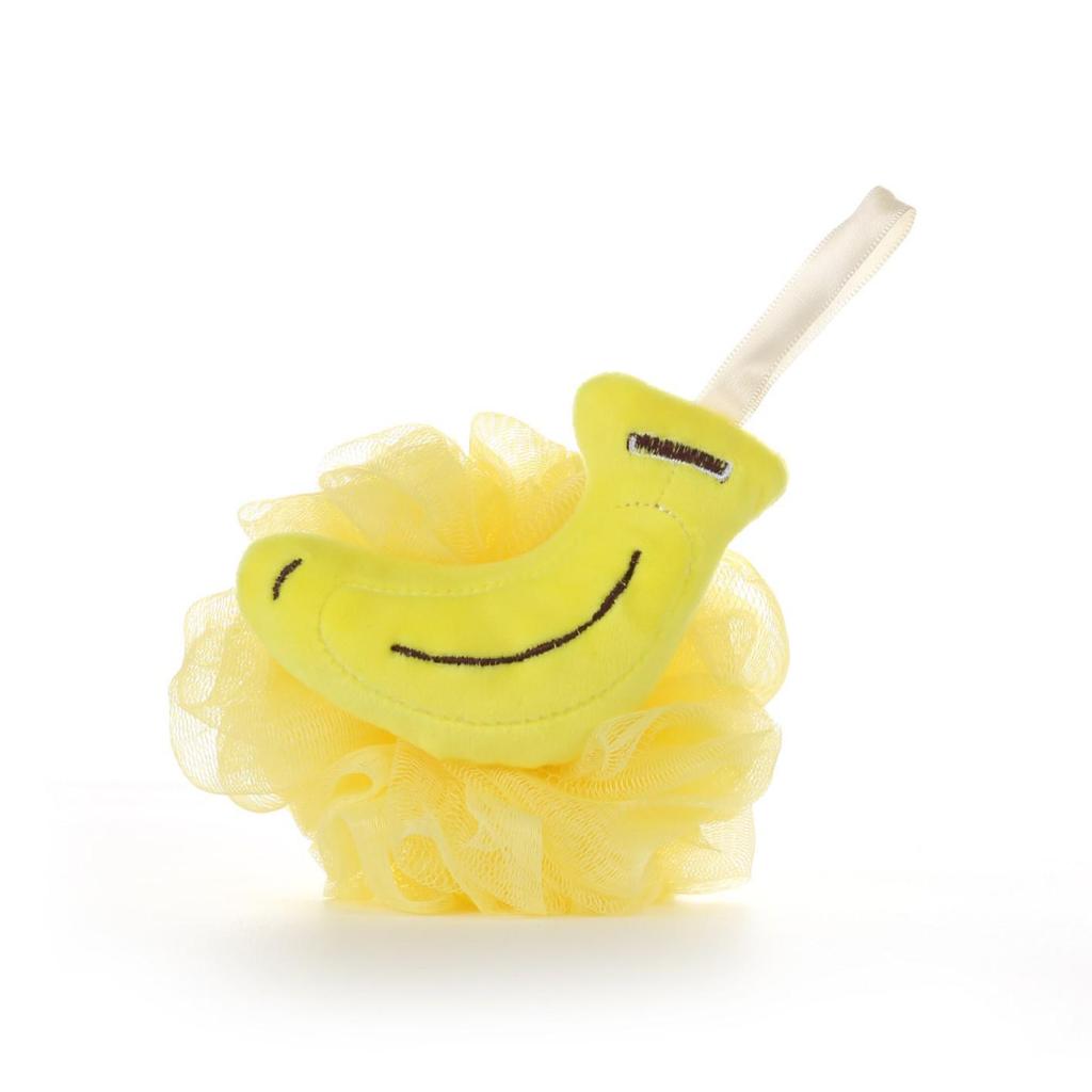 Adorable Ribbon Fruit Bath Scrubber: Large Anti-Scattering Shower Pouf for Back Scrubbing