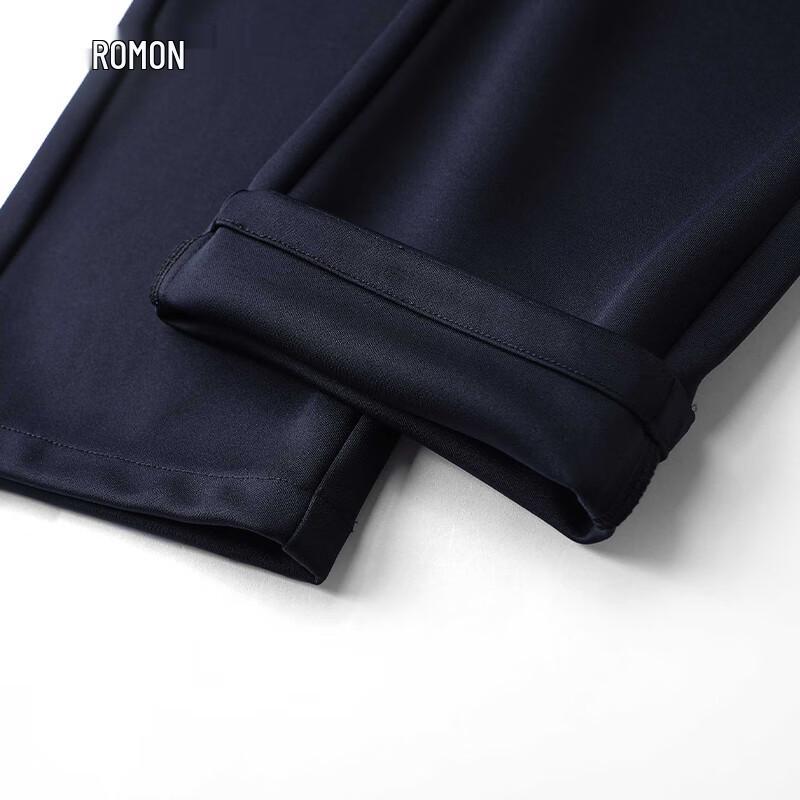 Romons Men's Anti-Wrinkle Ice Silk Straight-Leg Business Casual Pants