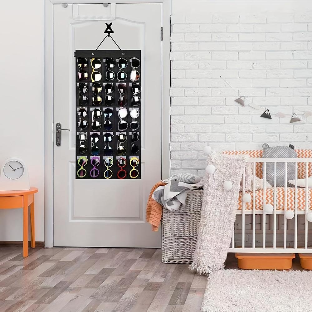 1piece Sunglasses Storage Bag Slot Sunglasses Organiser Eyeglasses Display Multi-function Storage Bag with Sturdy Cord