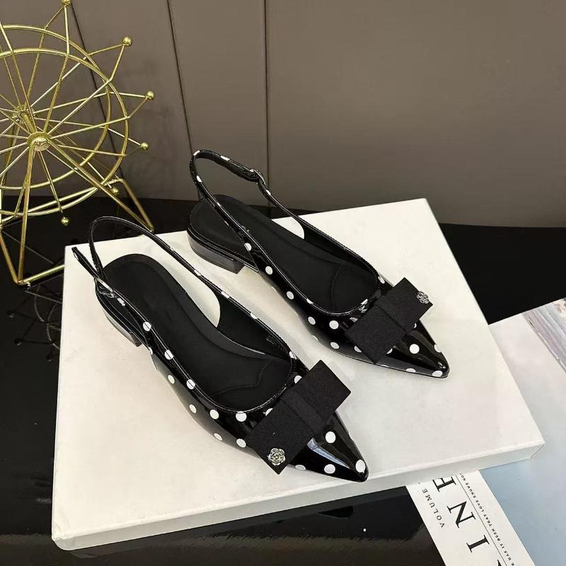 Women s 2026 French Bow Decorative Pointed High-heeled Sandals Spring and Summer New Fashion Polka Dot Decorative Sandals. 35