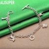 925 Sterling Silver Fashion Element Side Chain Charm Bracelet - Exquisite Gift Jewelry