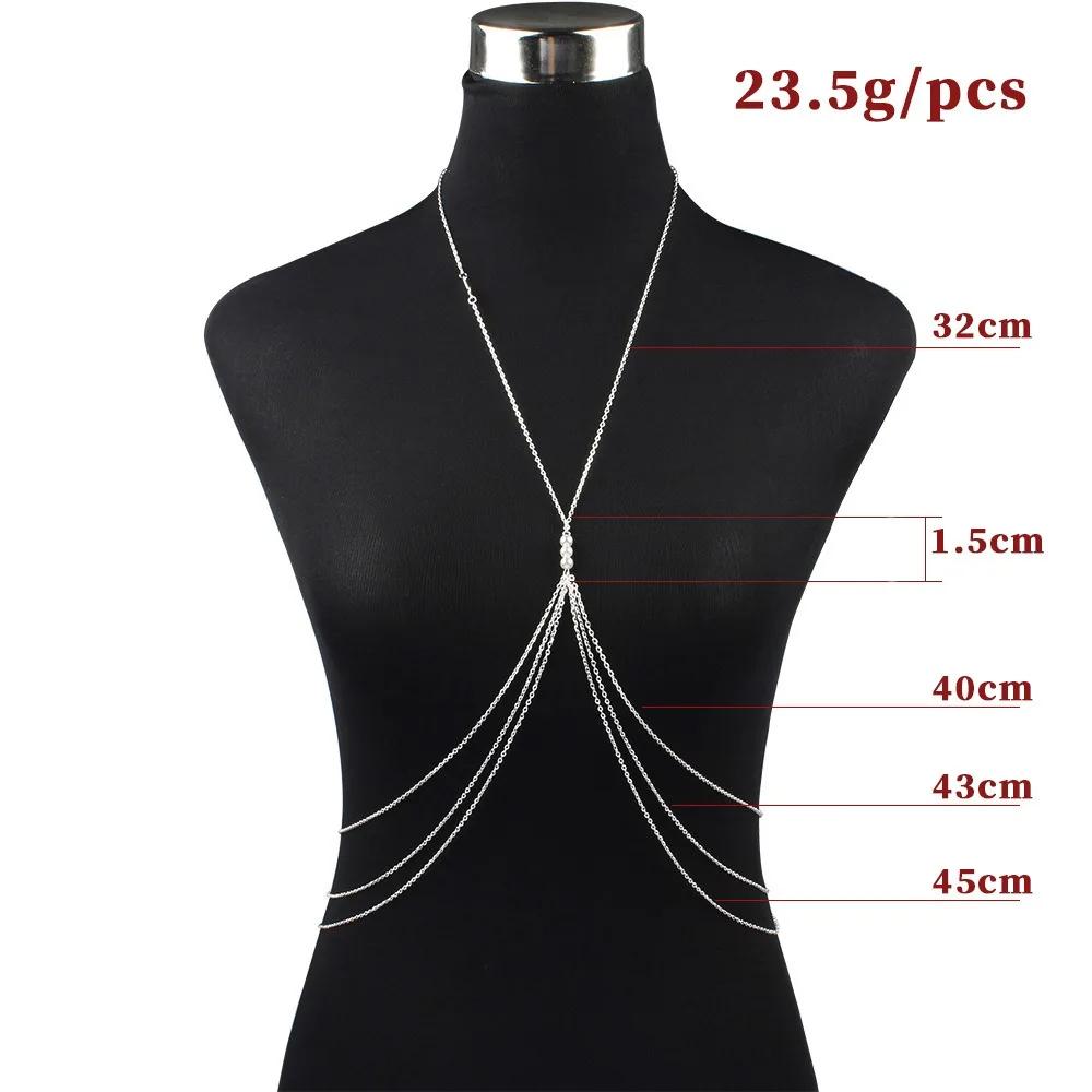 Simple Sexy Chest Chain Bikini Belly Chains for Women Cross Waist Chains Female Body Suit Girl Beach Jewelry