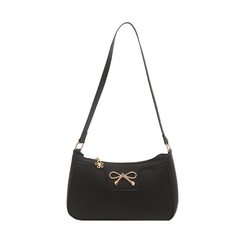 

Fashion bow underarm bag women s new shoulder texture commuter backpack women s bag чёрный