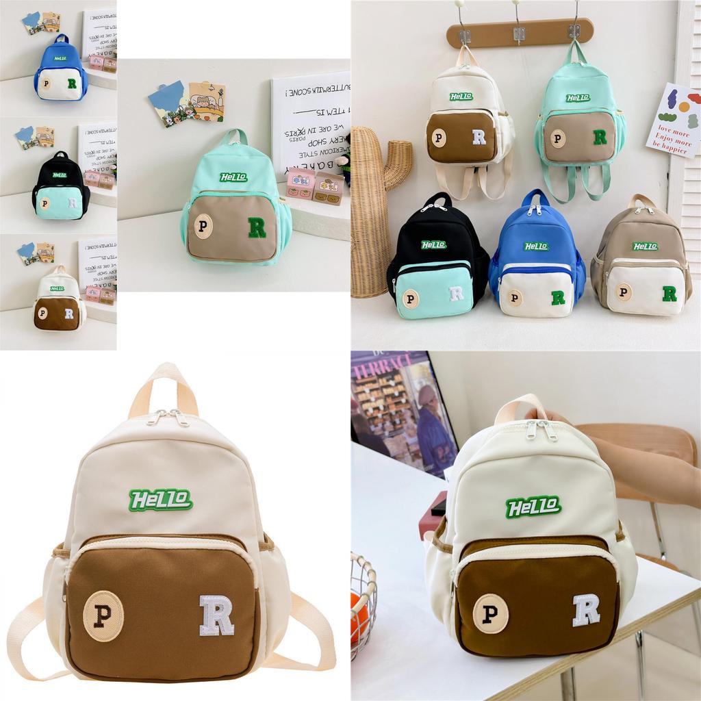 New Trendy Kids Nylon Backpack Colorful Letters Cute Casual School Bag