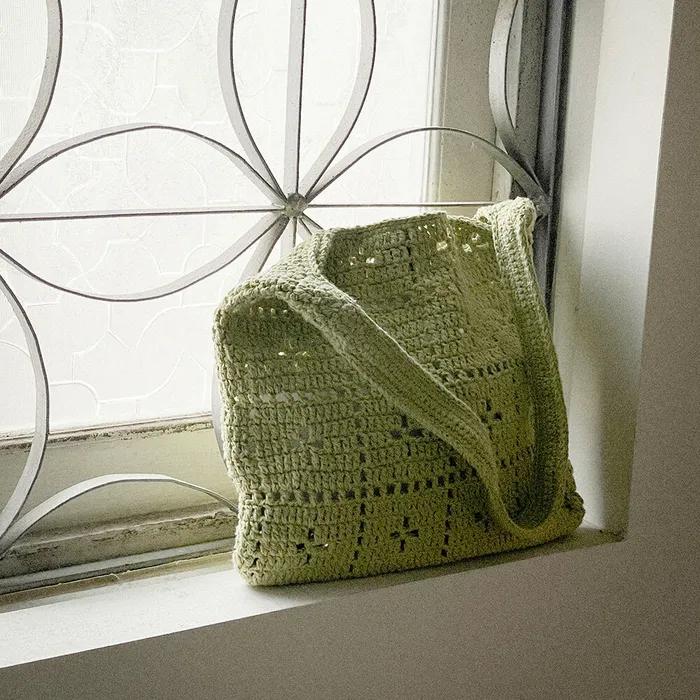 No.06 / Lily Bag _ Lime (Lily Shoulder Bag, Crochet Bag, Knit Bag)