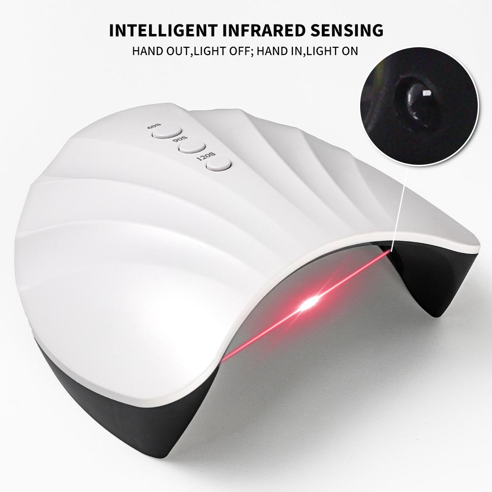 Professional Nail UV LED Lamp For Fast Drying Gel Nail Polish Phototherapy Machine 12 LEDs Manicure Salon Tool Equipment