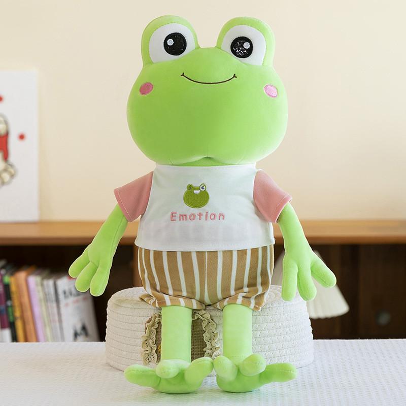Adorable Green Frog Plush Toy Perfect For Cuddling With Soft Pp Cotton Filling