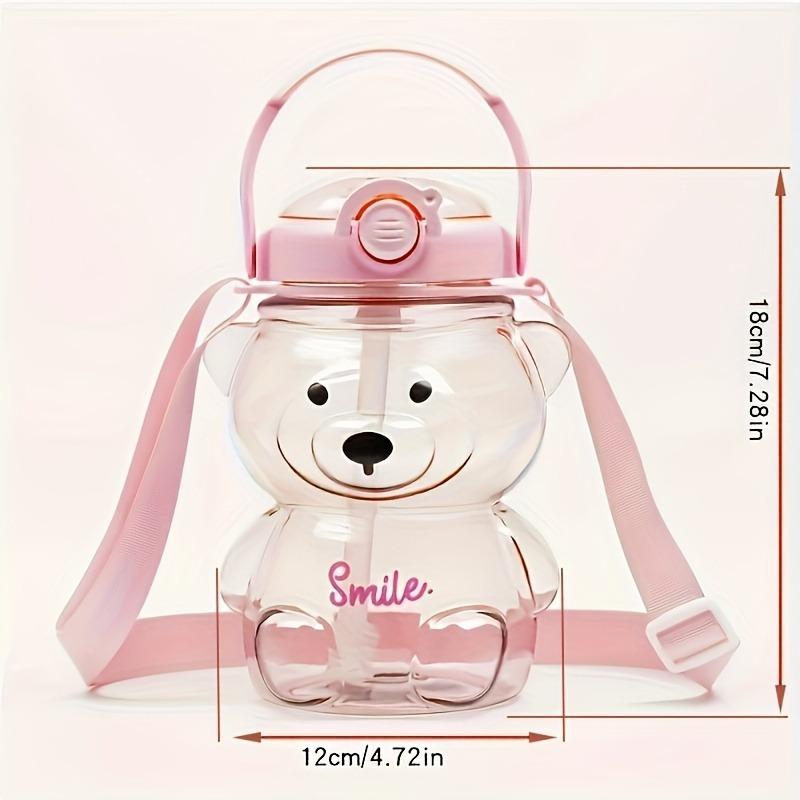 1 Pezzo Tazza Orso Carino 1000ml Tazza con Cannuccia