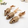 Exercise Toys for Indoor Cats Sisal Mouse Cat Toys, Feather Mice Kitten Chew Natural Realistic Tail Rope Rat Teeth Cleaning, Self Entertainment