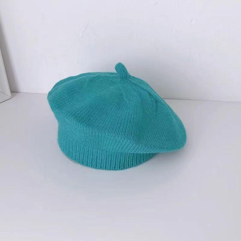 Autumn and winter children's hats baby beige series boys and girls windproof ear protection warm knitted cartoon ear warm