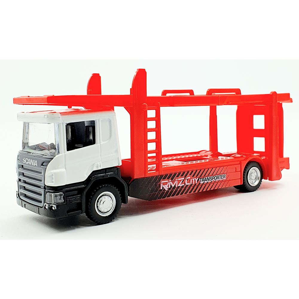 1/64 Scania Truck Car Carrier Trailer Transporter White Color