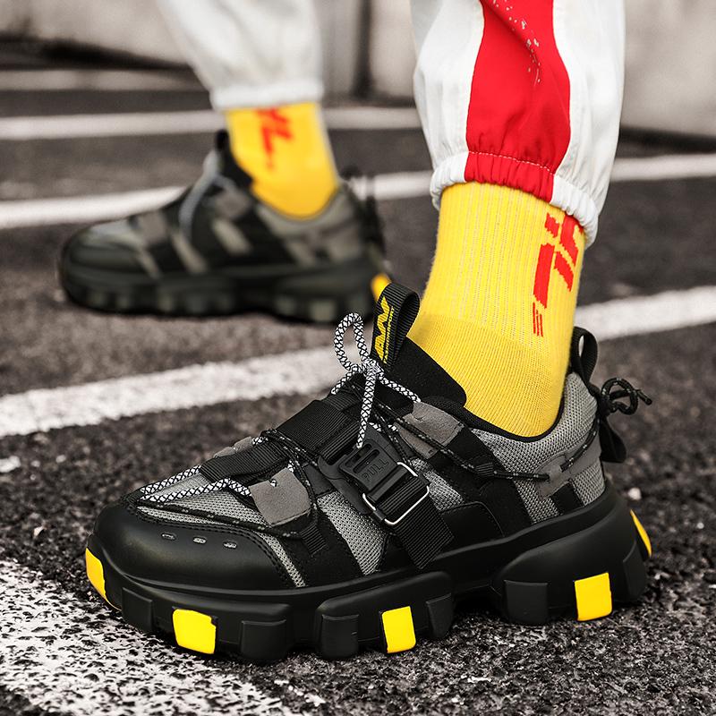 Pantofi de modă cu talpă groasă pentru cele patru sezoane Pantofi de prezentare Săptămâna modei pentru bărbați Personalitate populară student pantofi de skateboard