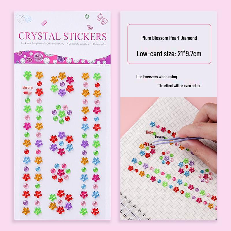 Educational Shiny Princess Gem Stickers for Girls - Crystal Diamonds Cartoon Dress-up Rewards