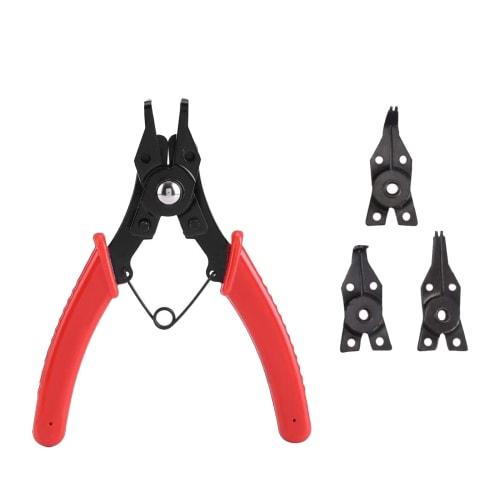 DFsucces 4-Piece Set of Snap Ring Pliers, Internal and External Circlip Pliers, Coupling Tool for Shafts and Holes, Interchangeable for Removal and In