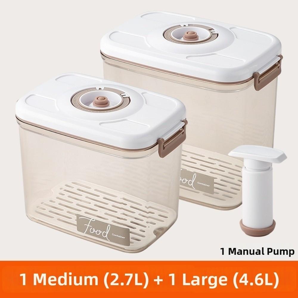 Drainable Vacuum Storage Box Transparent Fresh-Keeping Box Sealed Food Container  Refrigerator