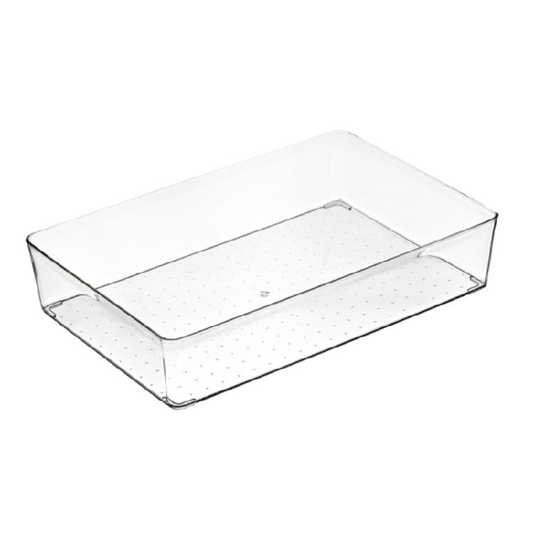 Clear Drawer Organiser Trays Set Desk Drawer Dividers Bathroom and Dresser Drawer Storage Bins Set For Kitchen Office