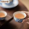 Blau-Weiß Ru-Ofen Porzellan Teegeschirr Komplettes Set Handgefertigtes Teezeremonie Set Teezubereitung Teekanne und Teetasse Set Teegeschirr Handwerk