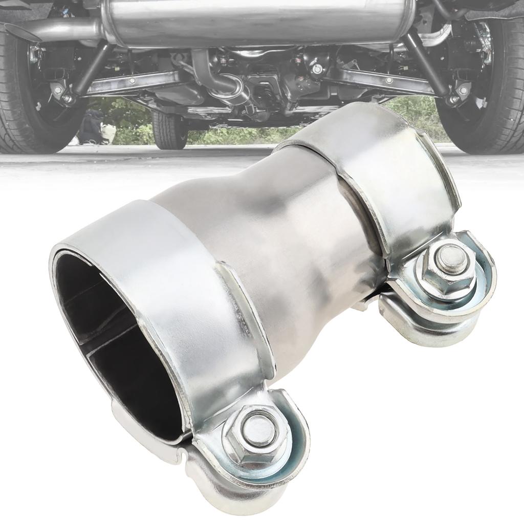 2.5 to 3 Inch Exhaust Adapter, Double Clamp Reducing Pipe, Carbon Steel Exhaust Pipe Adapter, Exhaust Reducer Connector Pipe,Various U-shaped clips