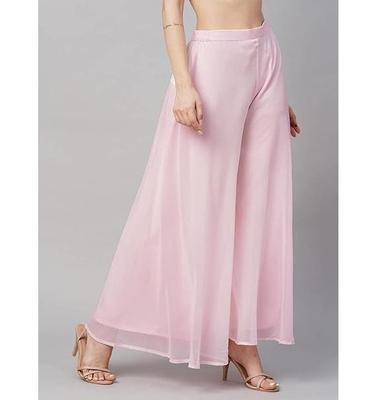 Women’s Georgette Flared Freesize Sharara Palazzo Pant (One Size)