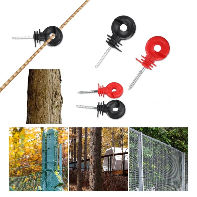 50-piece/set Electric Fence Insulators Screw-In Rings Insulators Electric Fence Accessories Suitable for Wood Post