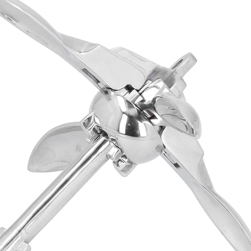 Boat Grapnel, Boat Anchor, Stainless Steel, Finely Grinded, Mirror Polished, 3.2kg for Boats, Yachts, and Marine Use