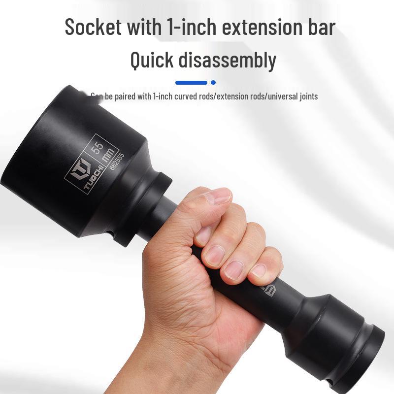 17-Piece 1-Inch Heavy-Duty Pneumatic Impact Socket Set with Extended Hexagonal Design