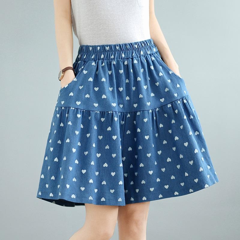 

Винтажные джинсовые шорты большого размера с высокой талией, в стиле love, повседневные, свободные, летние, для женщин, короткие джинсы XL светло-синий