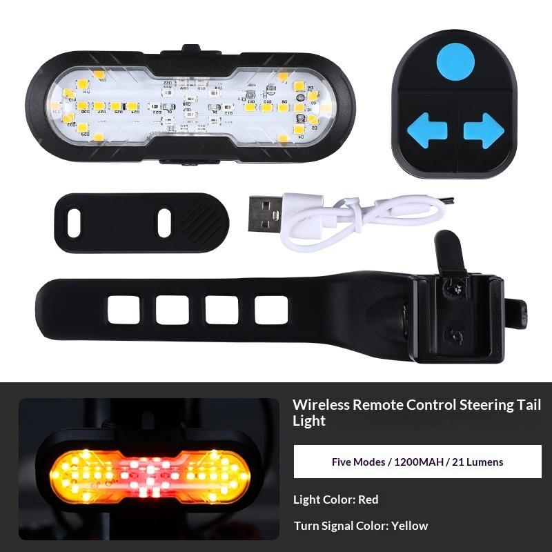 1 Set Wireless Remote Control Cycling Warning Taillight Bike Tail Light With Turn Signal Bicycle Lights For Night Riding