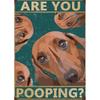Animals Cat Dog Are You Pooping Funny Bathroom Sign Poster Print Canvas Painting Wall Art Picture for Toilet Home Bathroom Decor