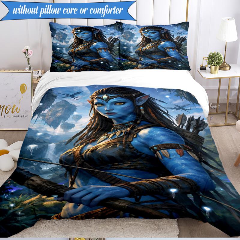 3-teiliges Ava-tar Abenteuer Bettwäsche-Set, Enthält 1 Stück Bettbezug und 2 Stück Kissenbezüge. Perfekt für Schlafzimmer, Wohnheim, Weihnachtsgeschenk für Fans