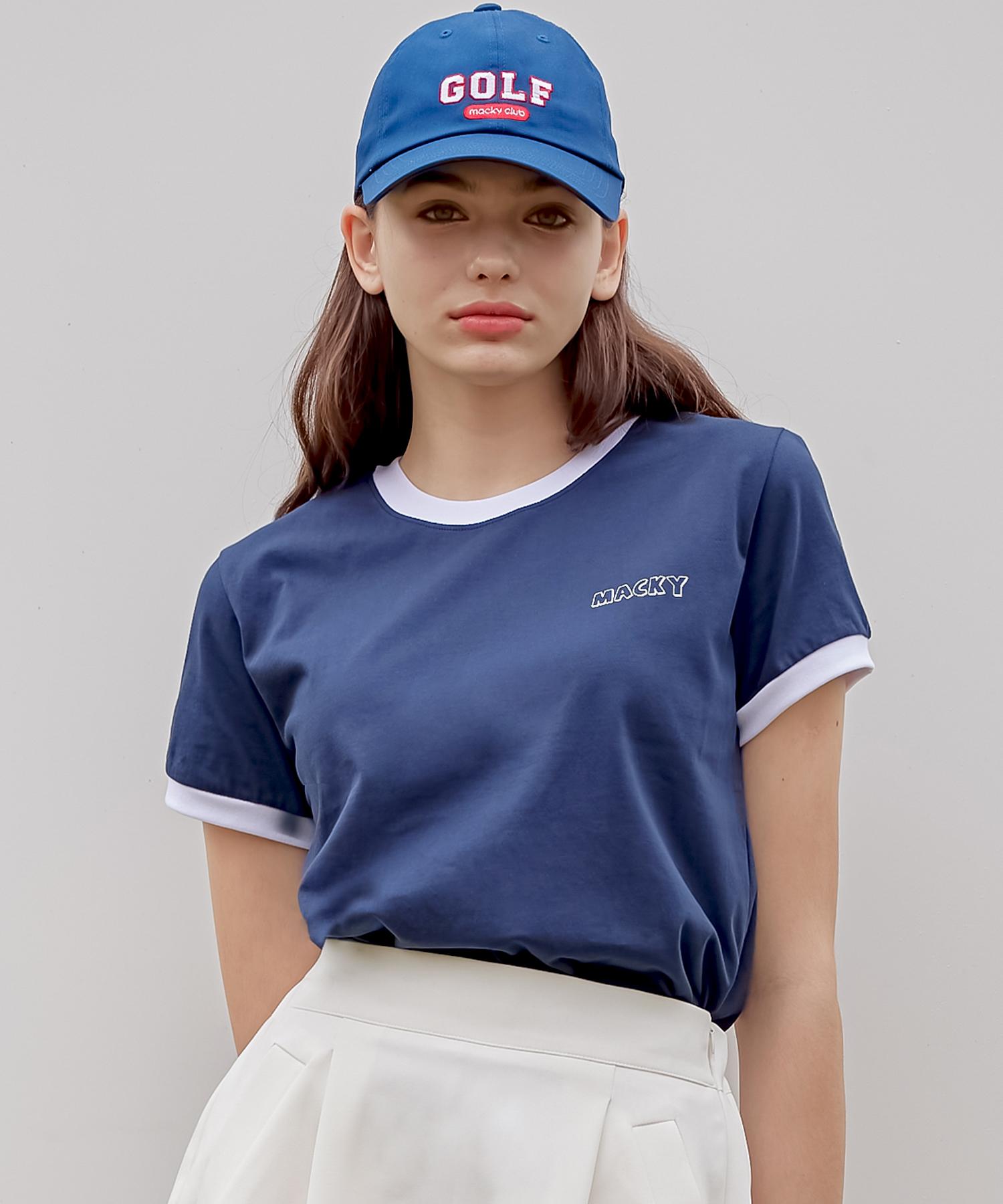 Mackie Golf Color Block Short Sleeve T-Shirt Navy 1 Size