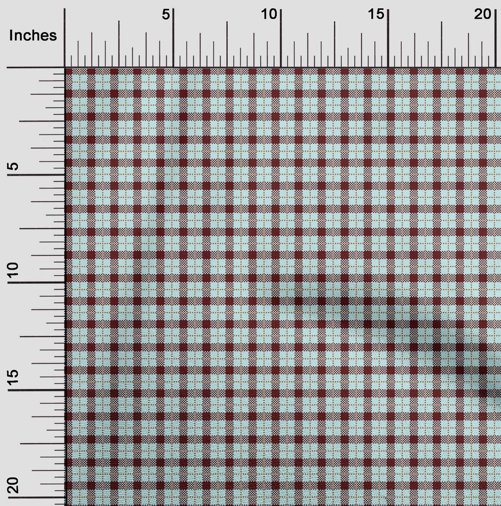 oneOone Cotton Flex Fabric Gingham Check Decor Fabric Printed BTY 40 Inch