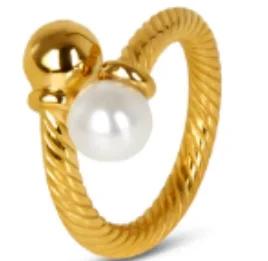 Anello Minimalista in Acciaio Inossidabile a Forma di Cuore Amore Vuoto per Donne Anelli con Zirconi Intarsiati Colore Oro Impermeabile Gioielli Moda Romantica