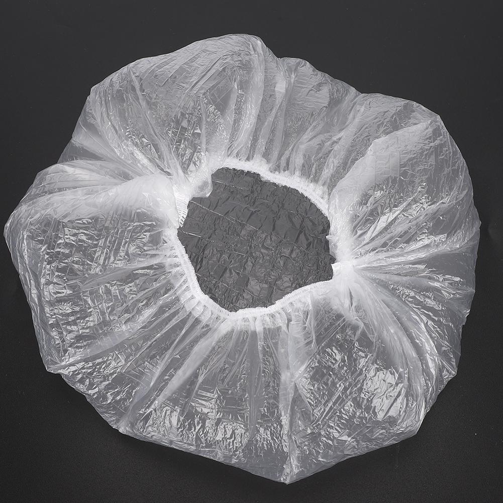 100Pcs Disposable Shower Cap Strip Waterproof Transparent Hair Cover for Hotel Beauty Salon for Small Head
