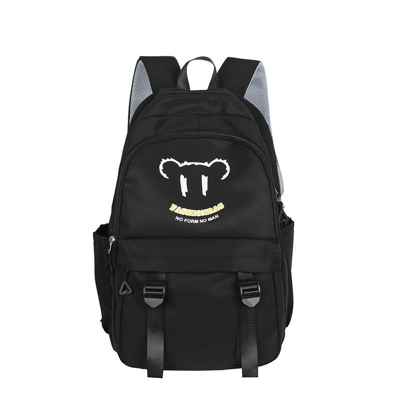 Oxford Bear Print Schoolbag Backpack With Breathable Design 16in Laptop For Teen