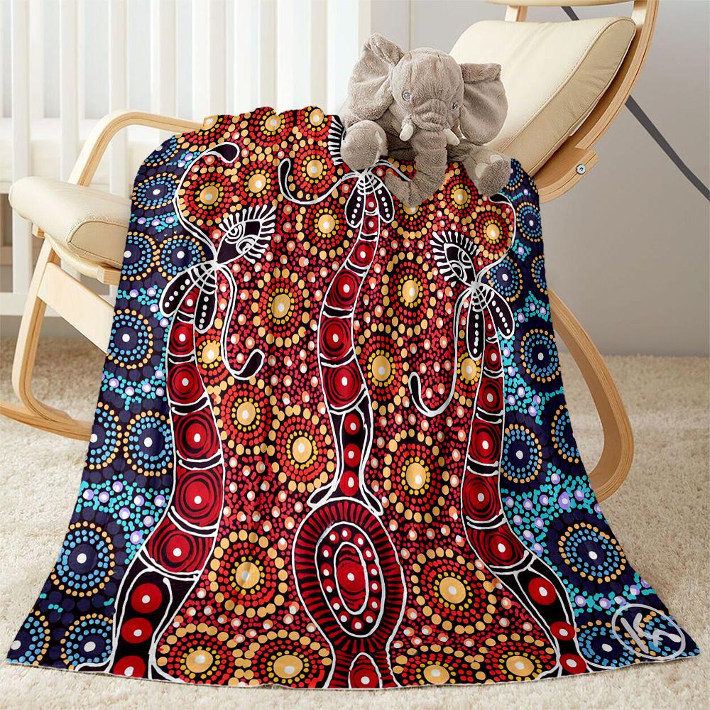 Australian Aboriginal Style 27 Blanket Soft Warm Cozy Suitable for Chair Bed Seaside for All Occasions Digital Print
