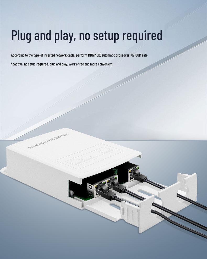 Waterproof 24V POE Splitter Repeater - 1 In, 2 Out Cascade Box