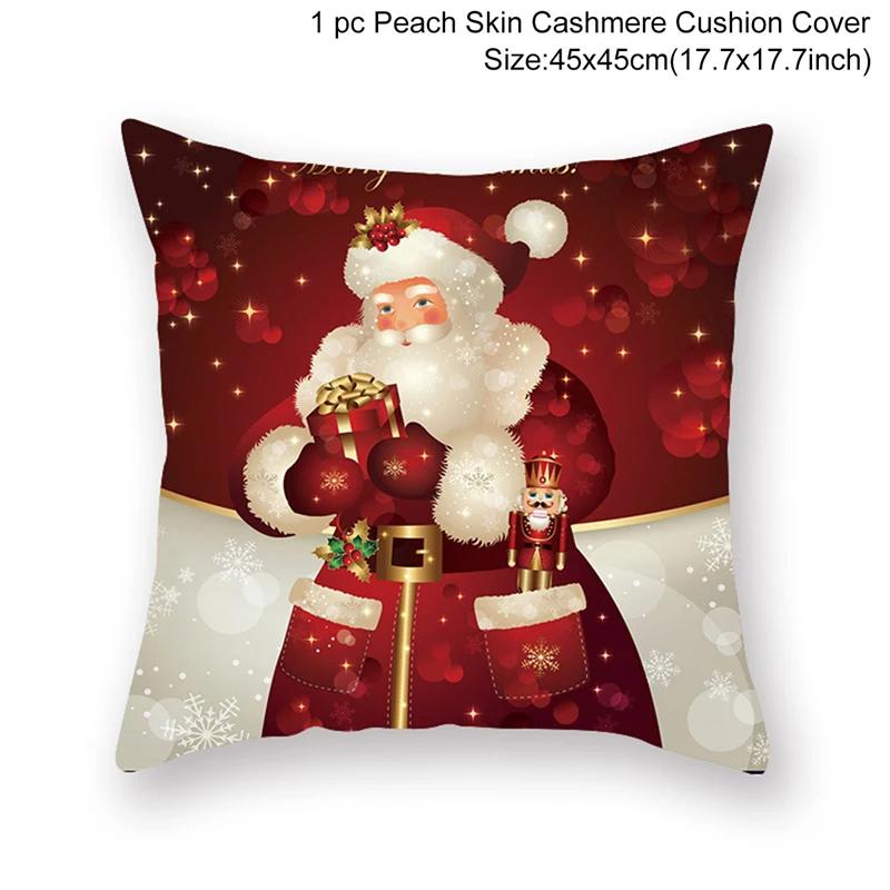 Christmas Cushion Cover Merry Christmas Decorations for Home 2026 Christmas Ornament Navidad Noel Xmas Gifts Happy New Year 2026