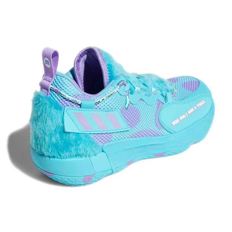 Monsters Inc. x adidas Dame 7 EXTPLY Sulley Herrsneakers Blue Pulse-Aqua Sonic-Fuchsia GX3442