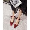 Red Xiuhe wedding shoes with pointed high heels women's stiletto 2025 new white bridesmaid shoes small heels single shoes